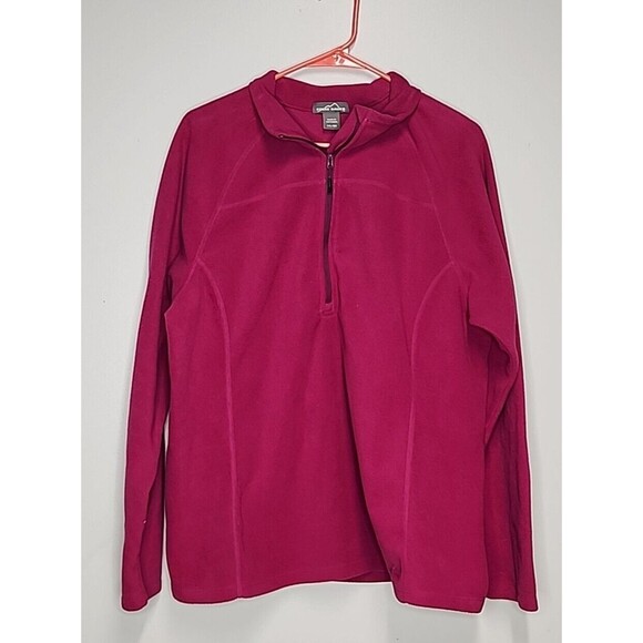 Eddie Bauer Women Size XXL Red 1/4 Zip Fleece Long Sleeve Sweatshirt EUC - Picture 4 of 7
